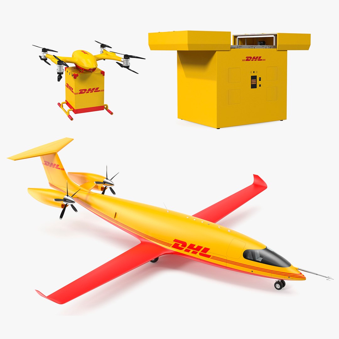 DHL Express Delivery Collection 2 3D model preview