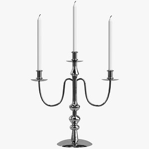 candelabrum three-branches candle tree 3ds