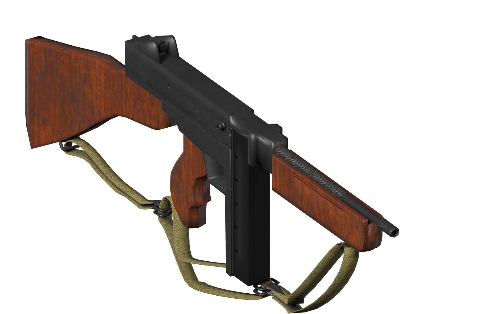 3D Thompson SubMachine Gun M1928 - M1921A - M1a1 Model 1-2