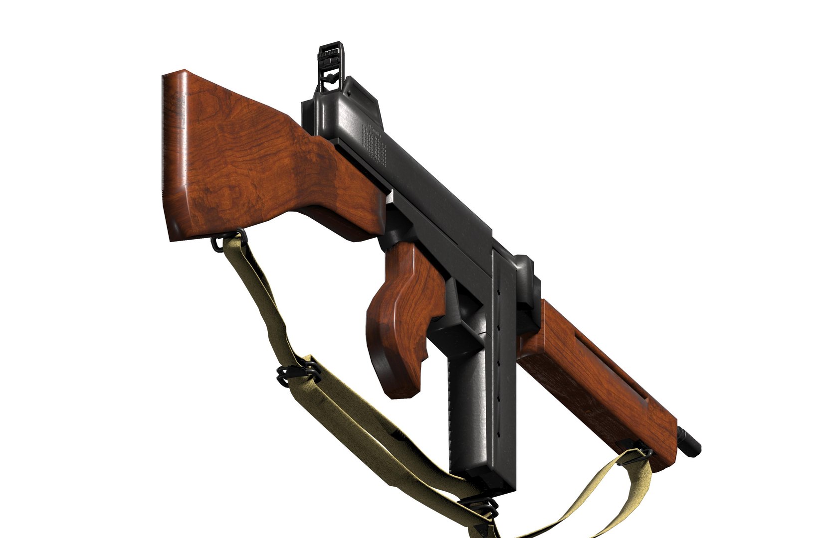 3D Thompson SubMachine Gun M1928 - M1921A - M1a1 Model 1-2 Model ...