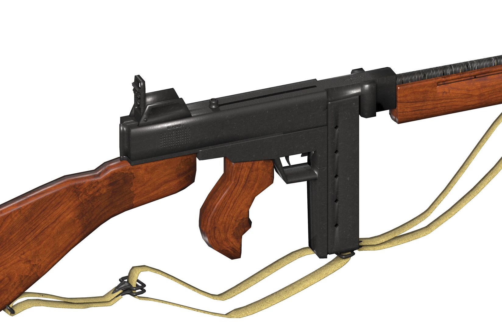 3D Thompson SubMachine Gun M1928 - M1921A - M1a1 Model 1-2 Model ...