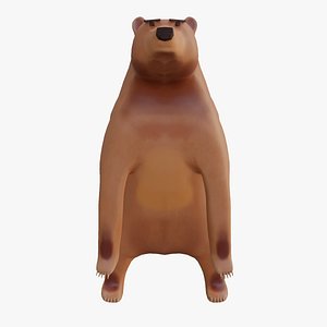 3D model Bear to game low poly PBR