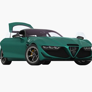 3D Alfa Romeo Giulia SWB Zagato 2024 Opening doors and trunk model