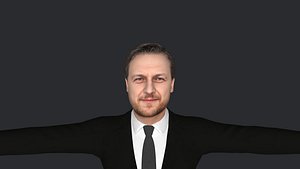 3D James McAvoy  Hyper Realistic Full Body Fully Rigged 3D Character model