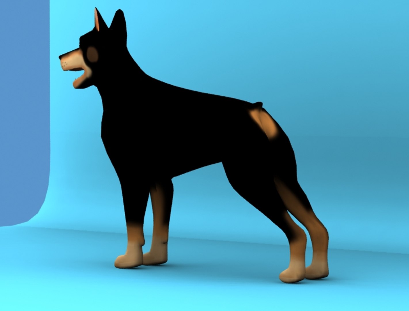 3 d dog dobermann model https