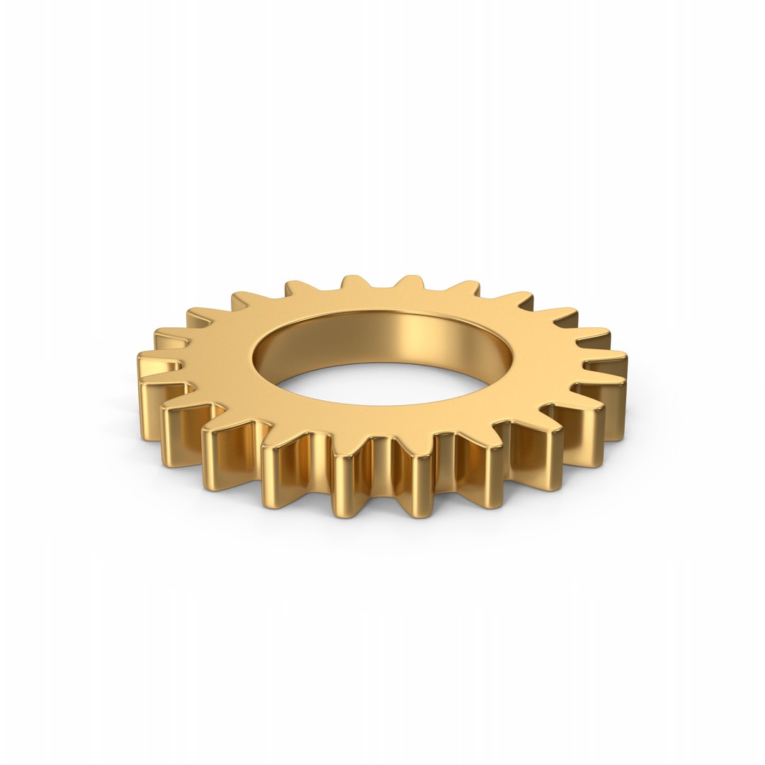 3D Golden Gear Model TurboSquid 1958633