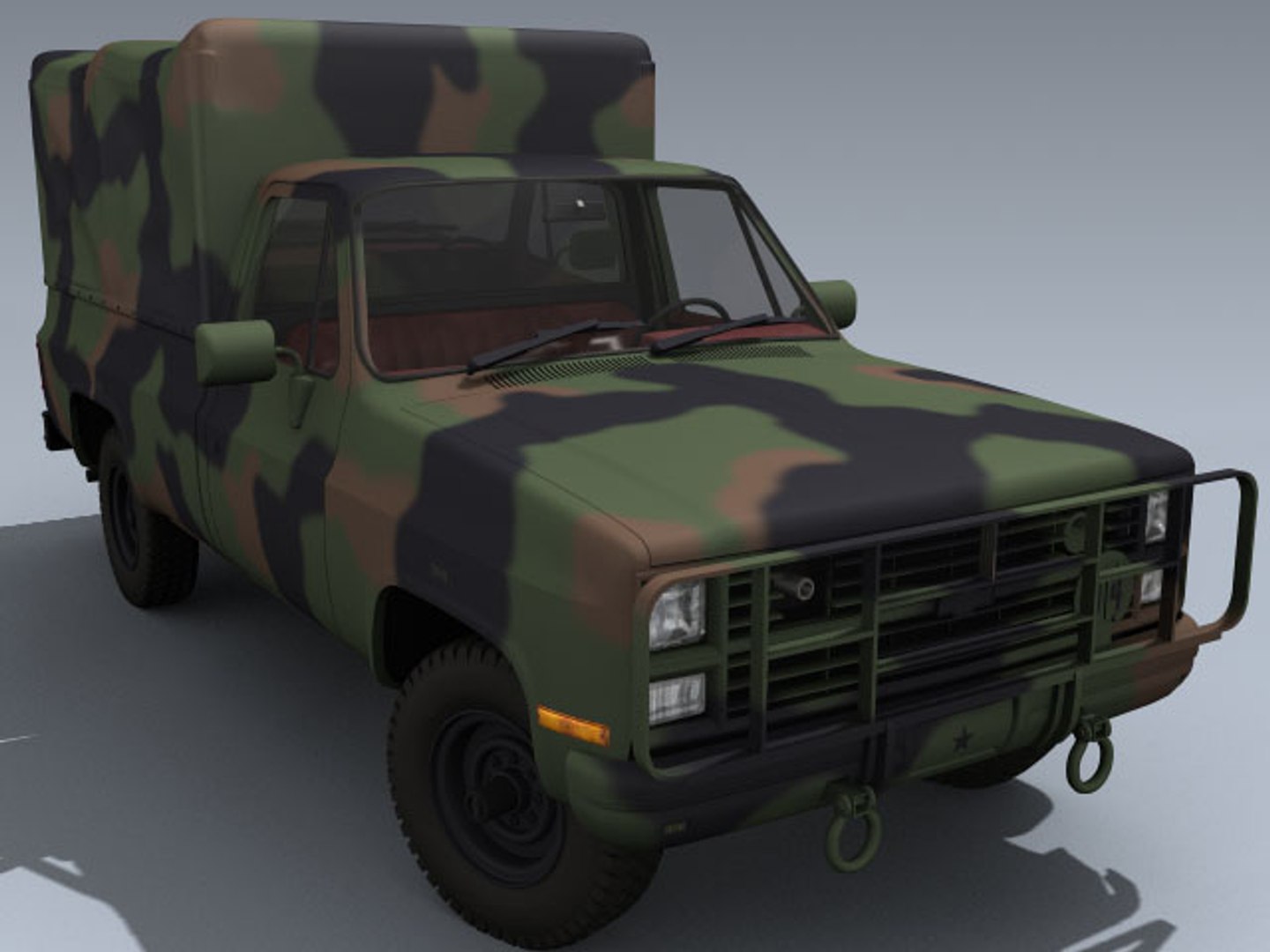 3ds Max Army M1008 Pickup Truck