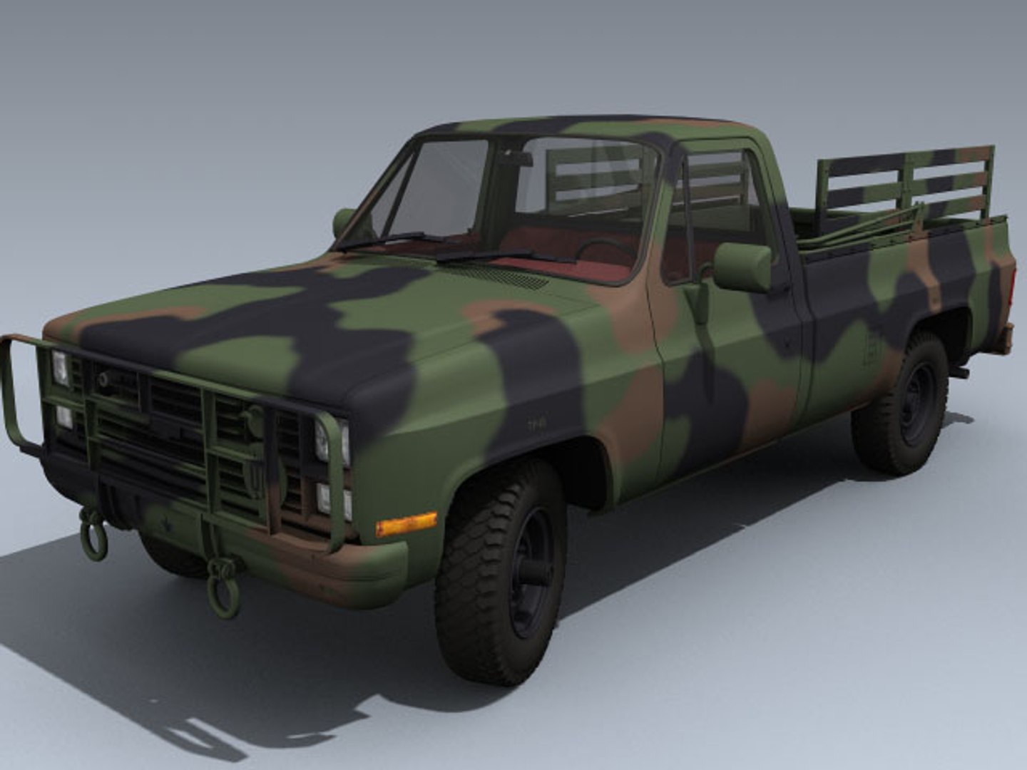 3ds Max Army M1008 Pickup Truck