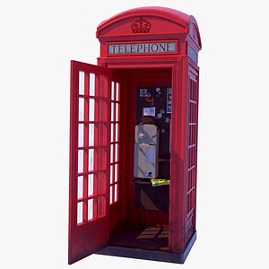 UK Phone Box type K2 PBR 3D model