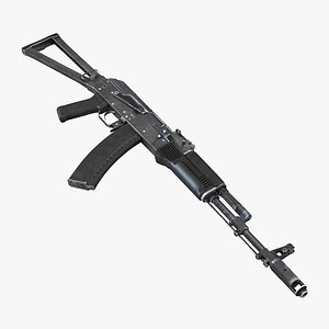 3d model assault rifle aks 74