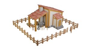 Low poly Blacksmith House 3D model