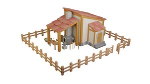 Low poly Blacksmith House