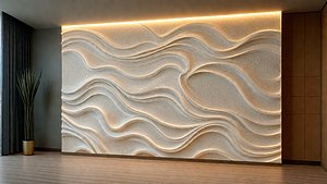 modern panel wall decor set relief stl mural CNC 184 3D model