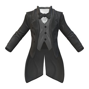 3D Tuxedo Jacket with Tails model