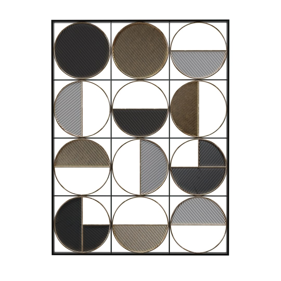 Half Circle 40 High Multi Color Metal Wall Art PBR 3D Model
