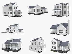 8 House Collection Low-poly model