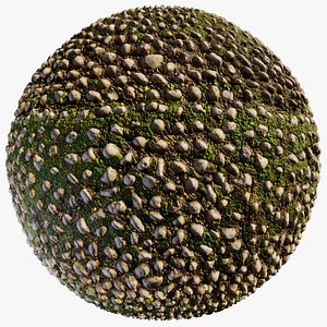 4K Mossy Cobblestone Texture 3D model