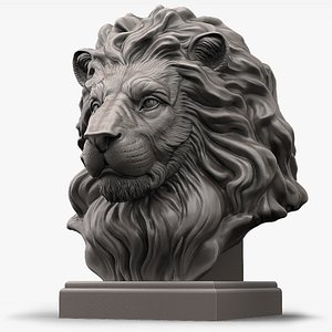 Lion Head Sculpture for 3d Printer