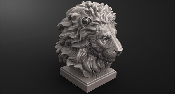 3d animal lion head