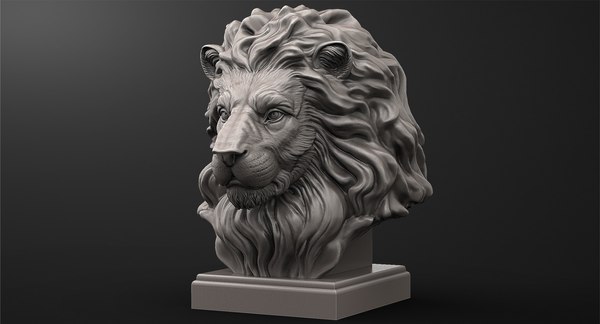 3d animal lion head