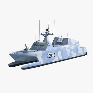 Type 022 missile boat 3D model