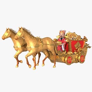 3D Chinese Golden Carriage