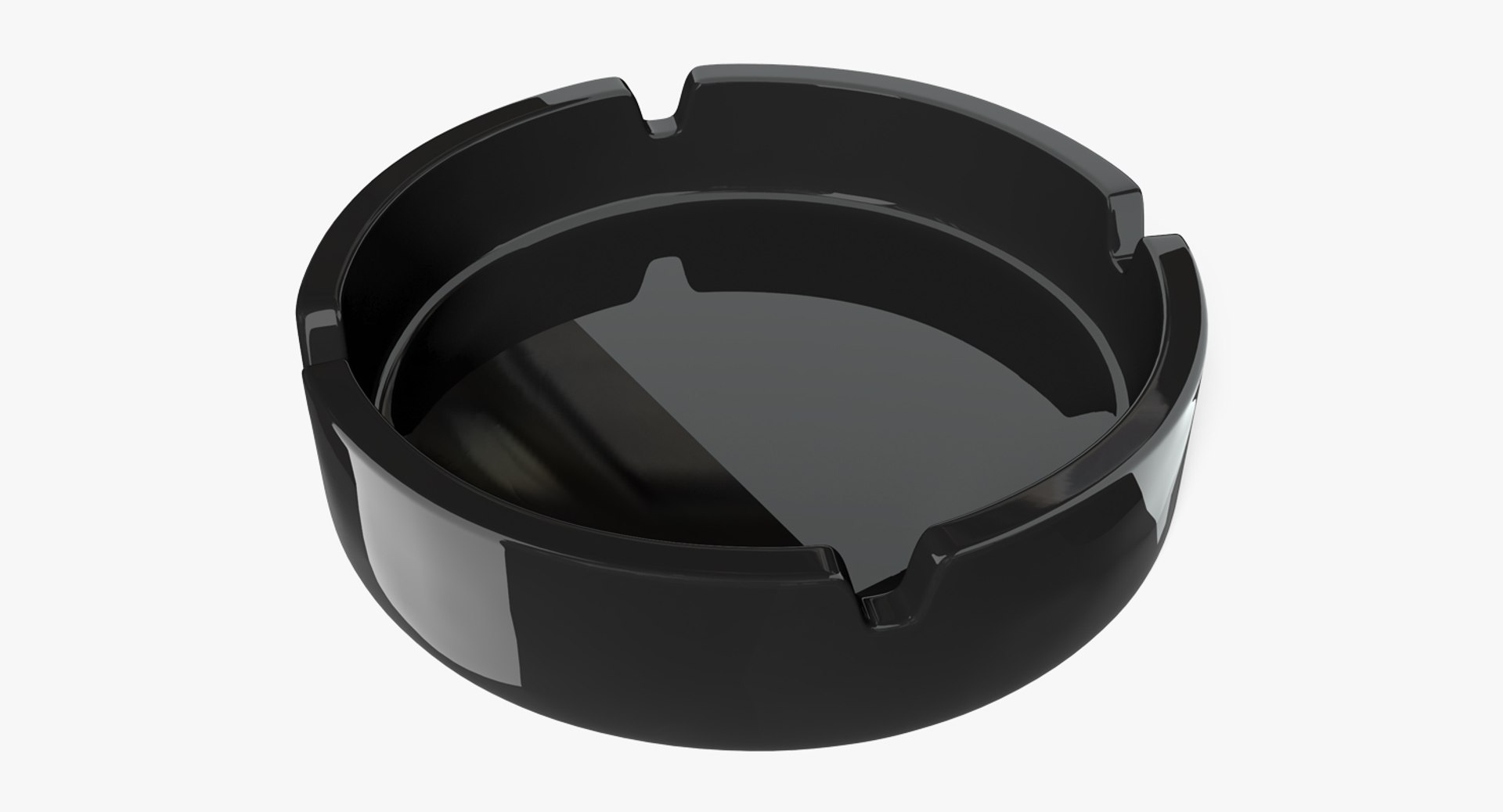 Black Glass Ashtray 3D model preview