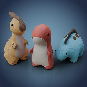 Dinosaur Plush Toys Trio Set - Stegosaurus, T-Rex and Parasaurolophus