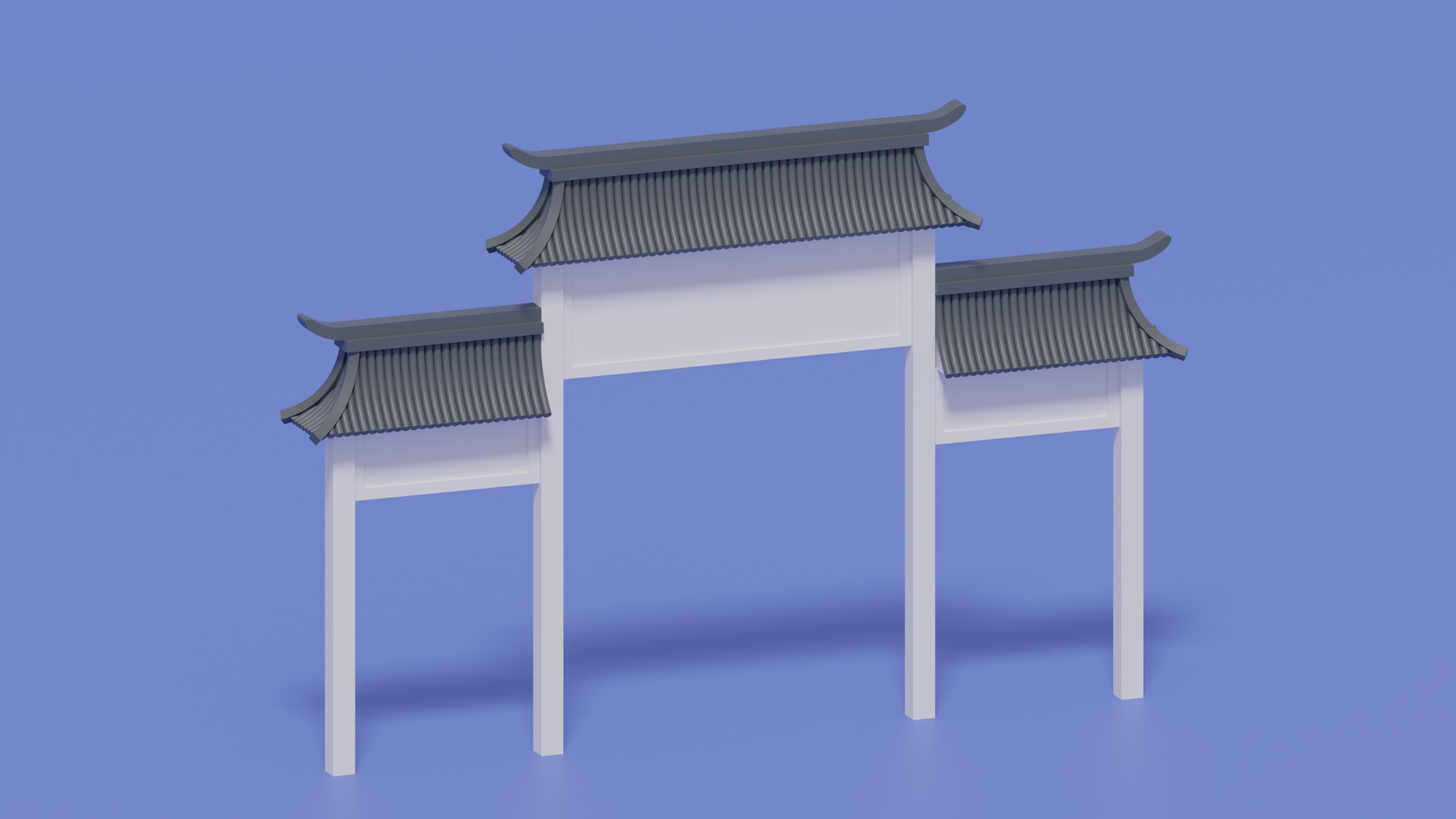 3D Cartoon Ancient Chinese Gate Model - TurboSquid 2226740