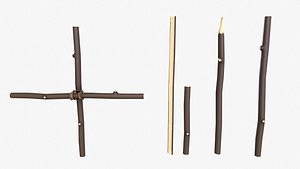 3D model Wood sticks mini pack