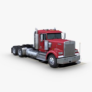 w900 semi truck 3D model