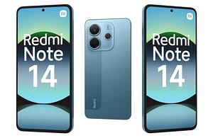 3D Xiaomi Redmi Note 14 Blue Low Poly