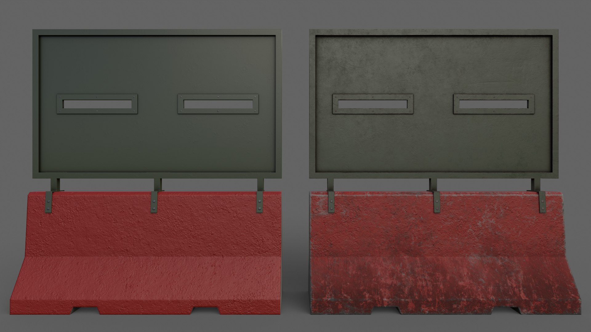 3D PBR Concrete Roadblock Barrier V4 model - TurboSquid 1735794