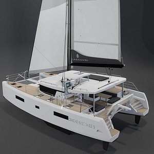 3D Lagoon 52 S 3D Catamaran PBR model