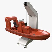 Ship Davit With Motorboat --98--
