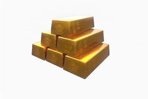 3D gold bar model
