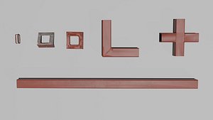 3D model Metal Structural Elements Low Poly Construction Pack