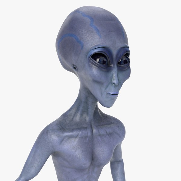 3D Female Grey Alien Animated