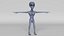 3D Female Grey Alien Animated