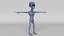 3D Female Grey Alien Animated