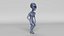 3D Female Grey Alien Animated