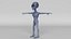 3D Female Grey Alien Animated