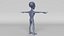 3D Female Grey Alien Animated