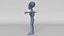 3D Female Grey Alien Animated
