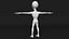 3D Female Grey Alien Animated