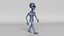 3D Female Grey Alien Animated