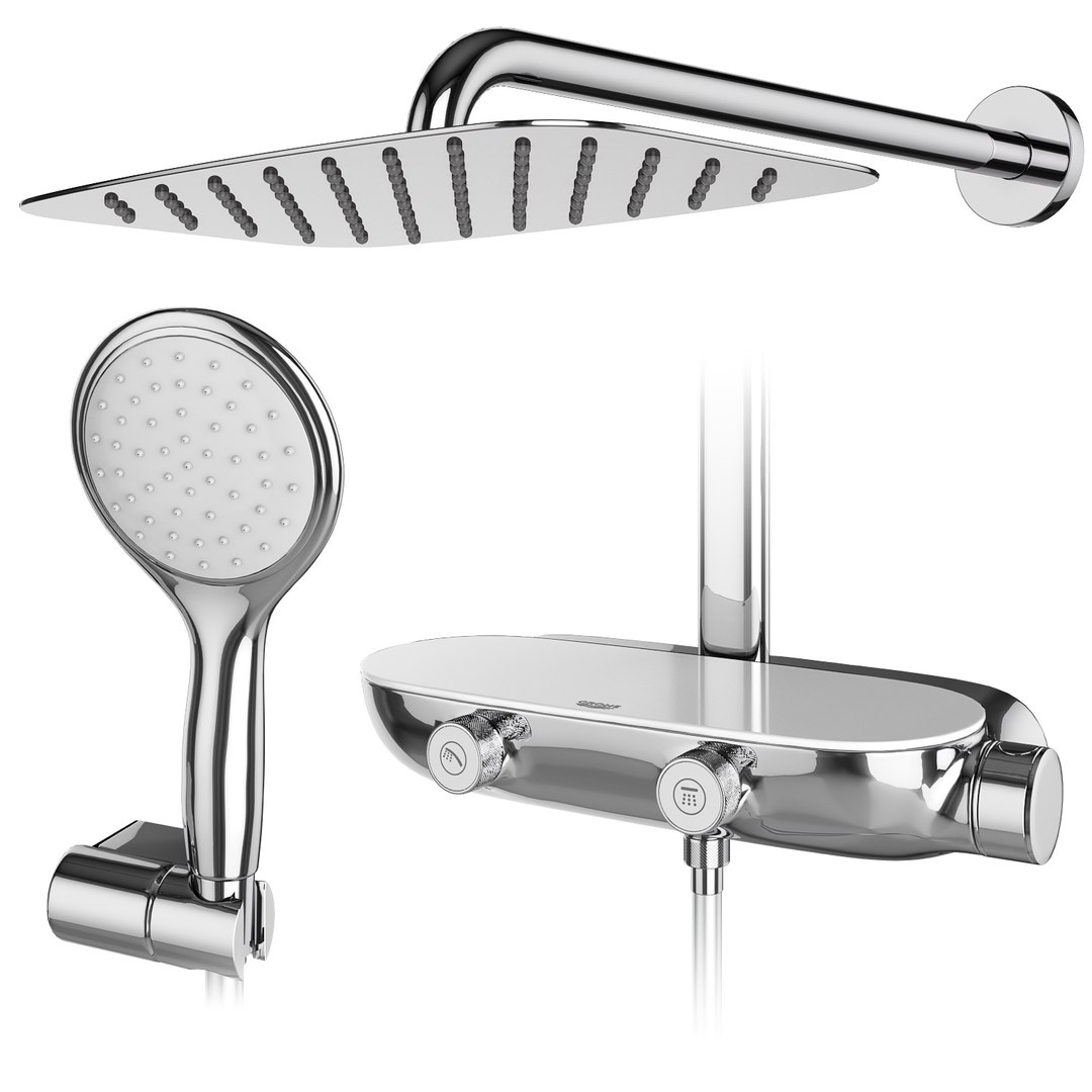 3D Shower Systems Grohe And Ideal Standard Set 146 Model - TurboSquid ...