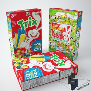 3d model of trix cereal box