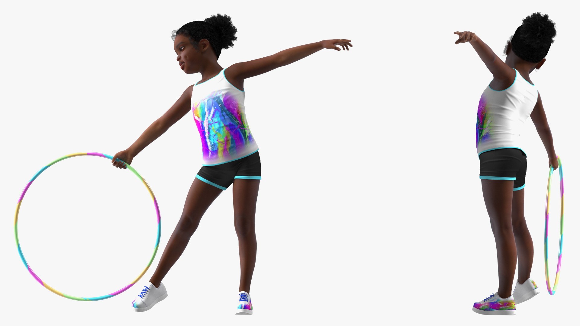 Sporty Style with Hoop Black Girl Baby 3D model - TurboSquid 2091983