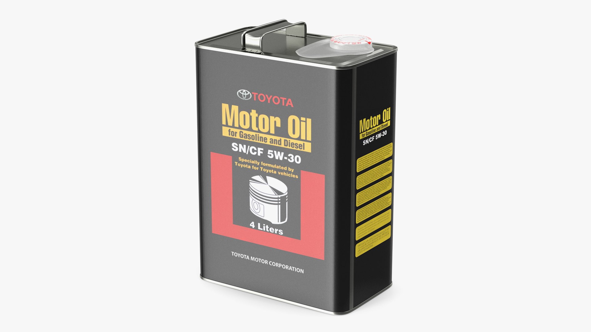 TOYOTA Engine Oil 4L Metal Can 3D model preview
